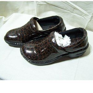 Born Shoes Leopard Animal Size 8 Brown Black Clogs